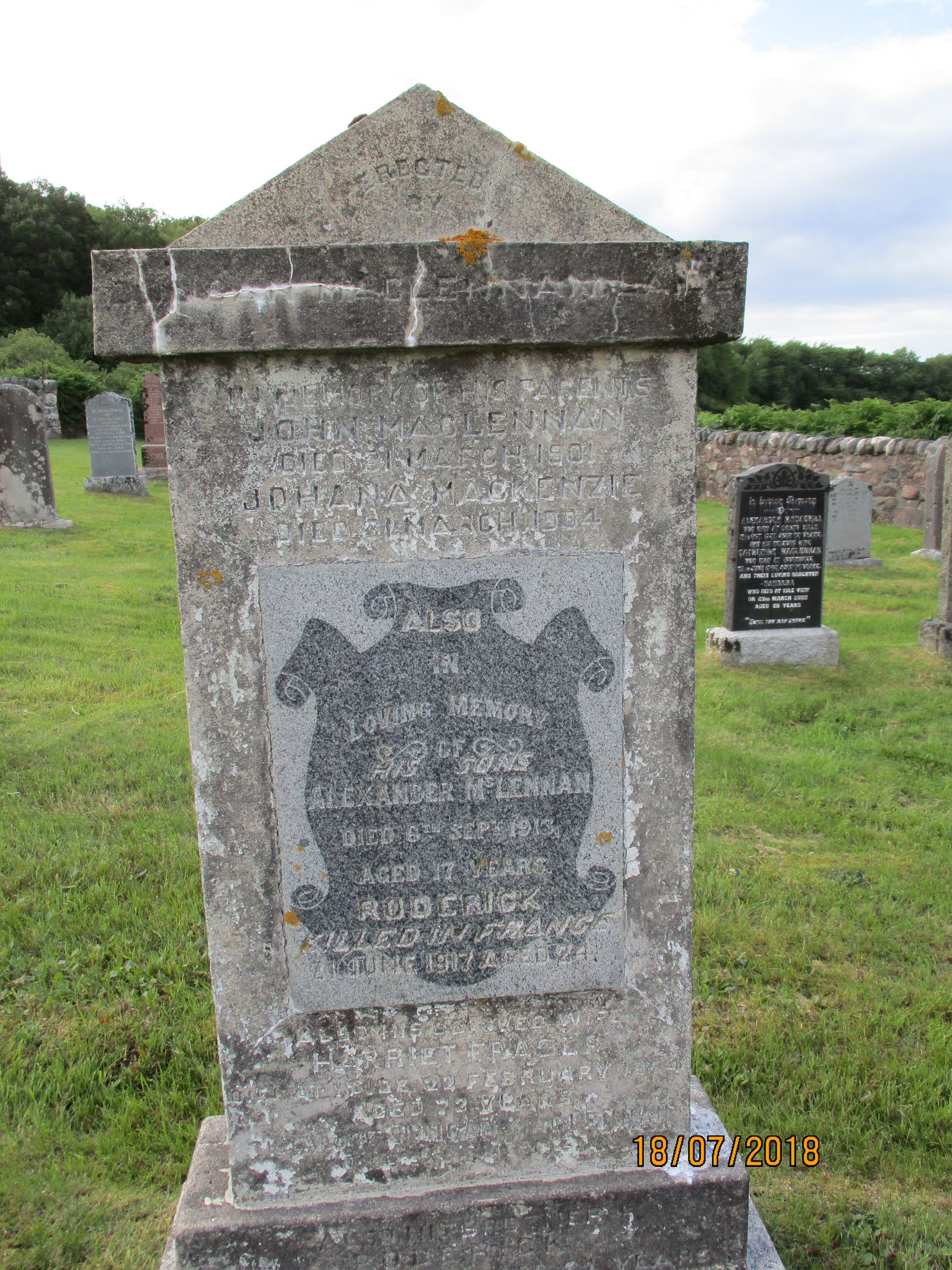 Photo of headstones/John MacLennan died 1901 (1899) MI Laide, Gairloch